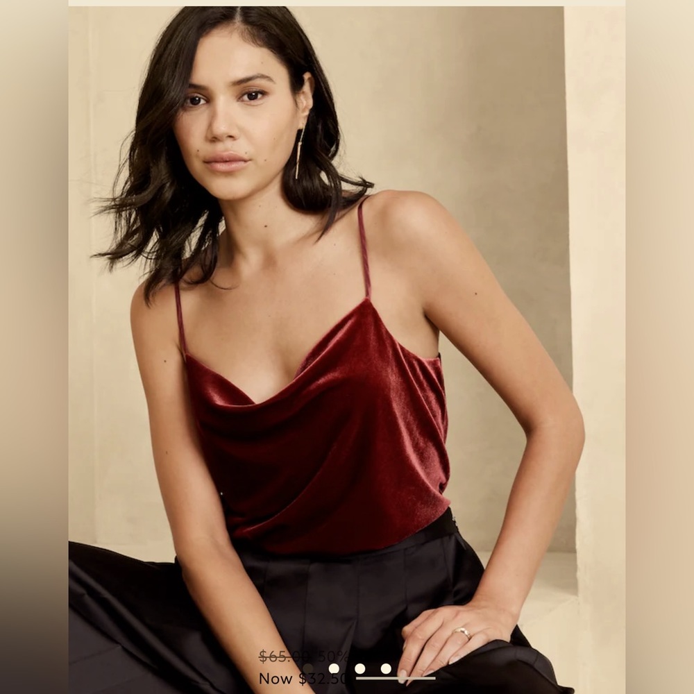 Rust velvet drape cami